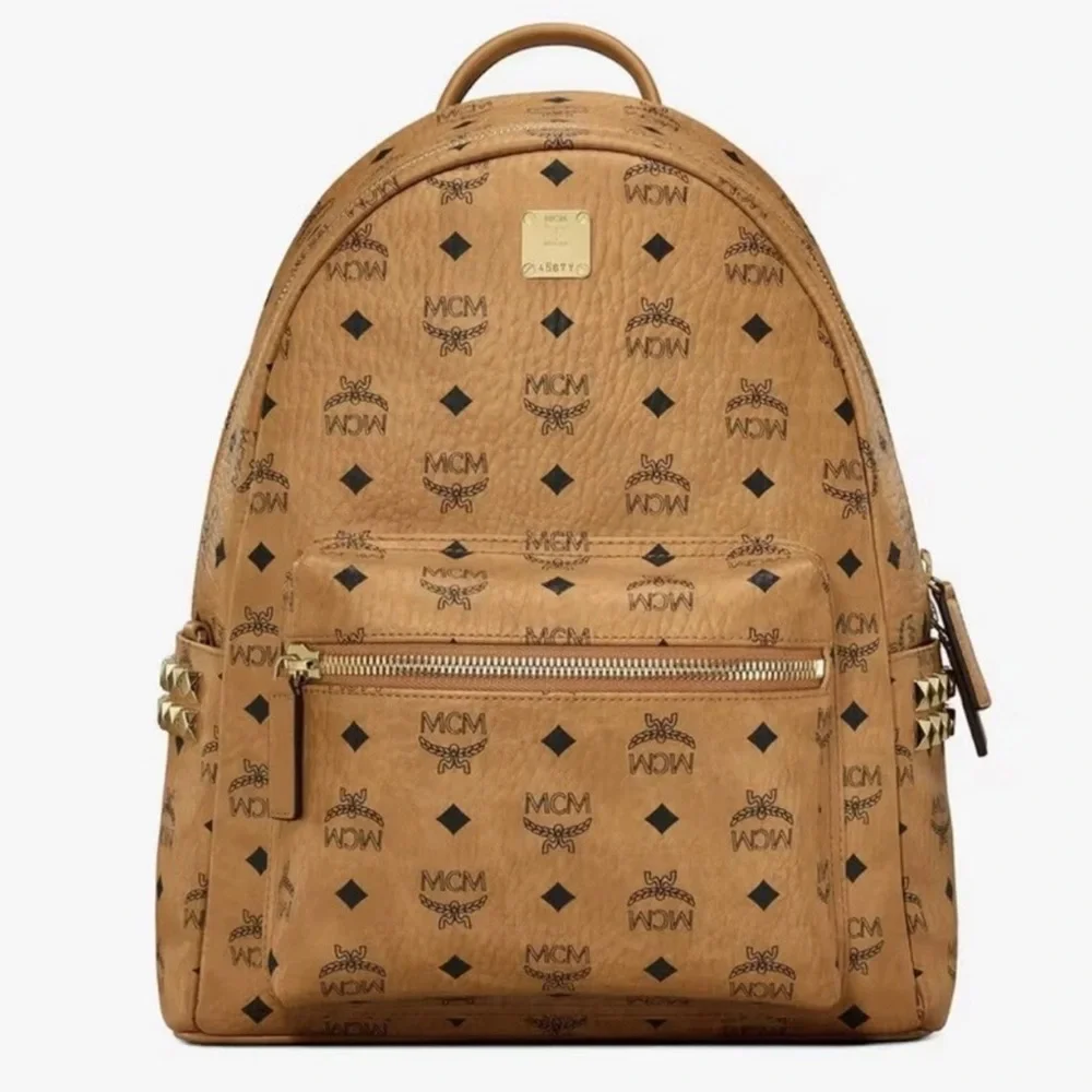 MCM Tan Stark Backpack with Iconic Monogram - Picture 1 of 10
